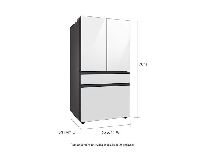 SAMSUNG RF29BB860012AA Bespoke 4-Door French Door Refrigerator 29 cu. ft. with Beverage Center TM in White Glass