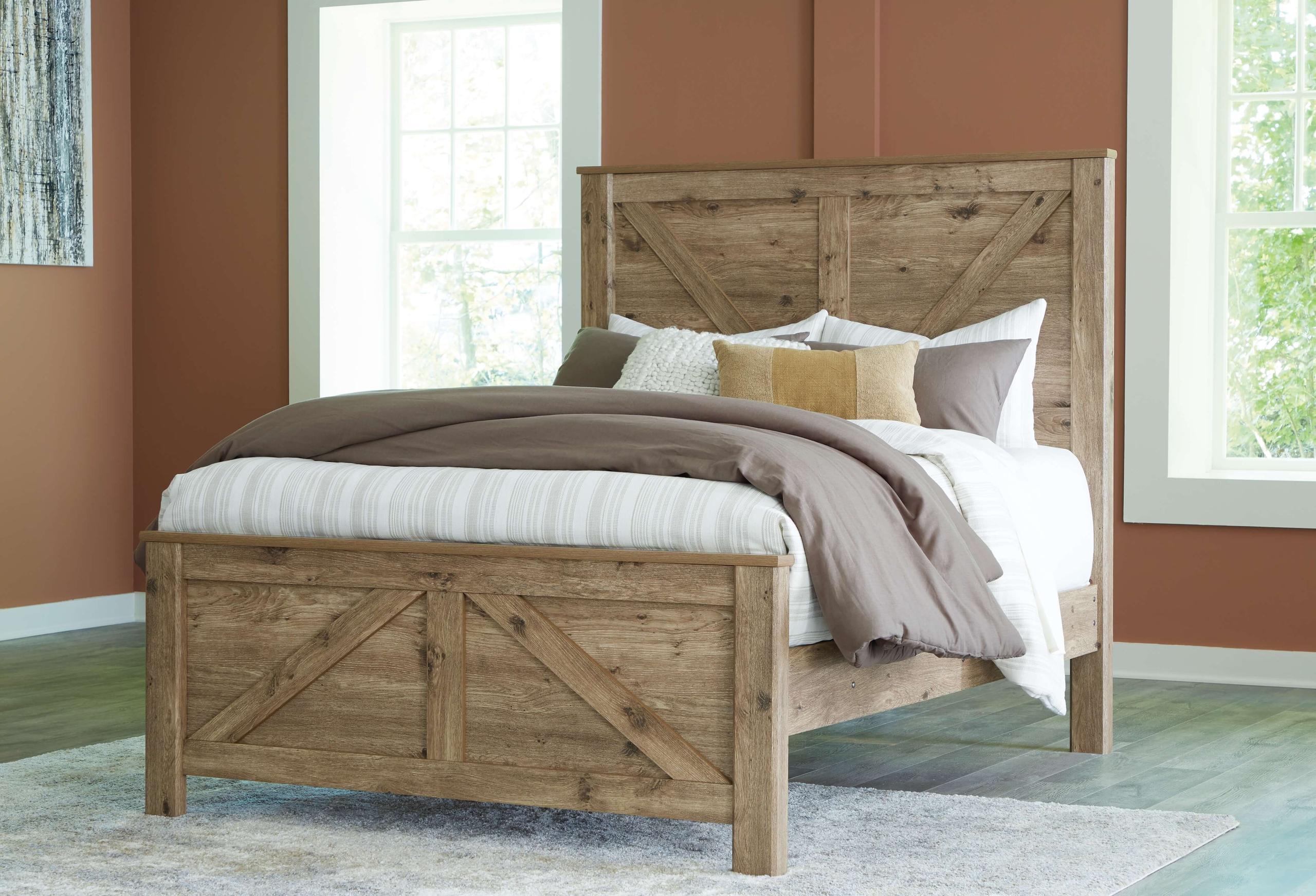 ASHLEY FURNITURE B2119B4 Shurlee Queen Crossbuck Panel Bed