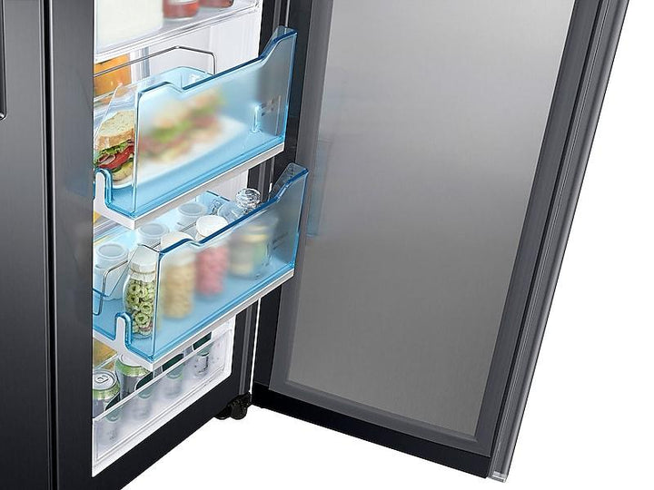 SAMSUNG RH22H9010SG 22 cu. ft. Food Showcase Counter Depth Side-by-Side Refrigerator with Metal Cooling in Black Stainless Steel