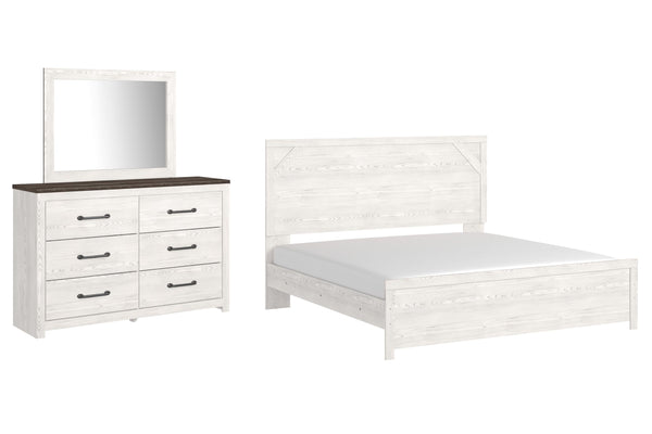 ASHLEY FURNITURE PKG009371 King Panel Bed With Mirrored Dresser
