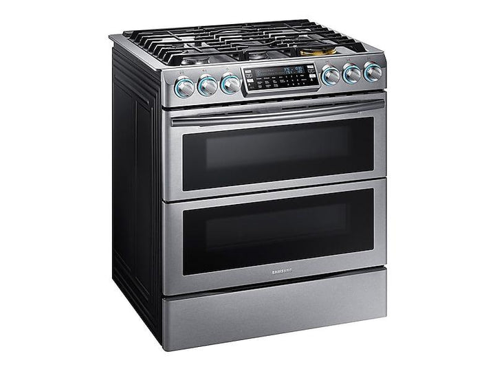 SAMSUNG NX58K9850SS 5.8 cu. ft. Slide-In Gas Range with Flex Duo TM & Dual Door in Stainless Steel