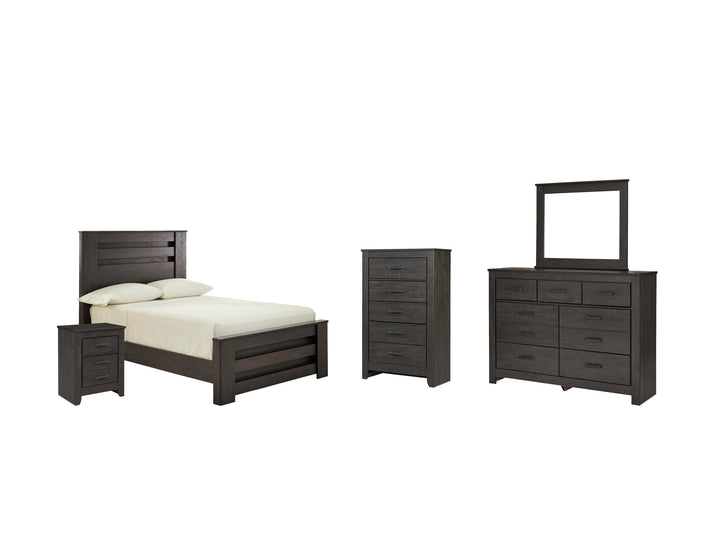 ASHLEY FURNITURE PKG004021 Full Panel Bed With Mirrored Dresser, Chest and Nightstand