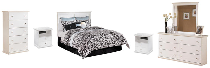 ASHLEY FURNITURE PKG002739 Queen/full Panel Headboard With Mirrored Dresser, Chest and 2 Nightstands