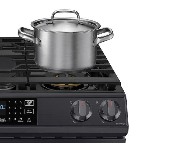 SAMSUNG NX60T8511SG 6.0 cu ft. Smart Slide-in Gas Range with Air Fry in Black Stainless Steel