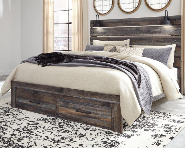 ASHLEY FURNITURE B211B55 Drystan King Panel Bed With 2 Storage Drawers