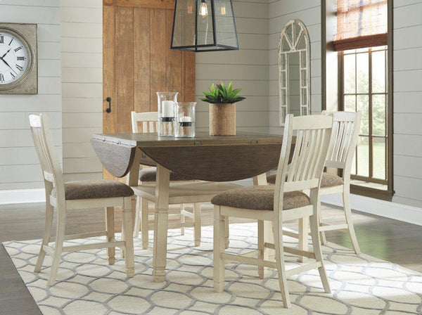 ASHLEY FURNITURE D647D6 Bolanburg Counter Height Dining Table and 4 Barstools