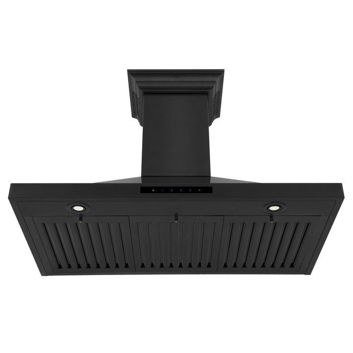 ZLINE KITCHEN AND BATH BSKBNCRNBT24 ZLINE Wall Mount Range Hood in Black Stainless Steel with Built-in CrownSound R Bluetooth Speakers Size: 24 Inch