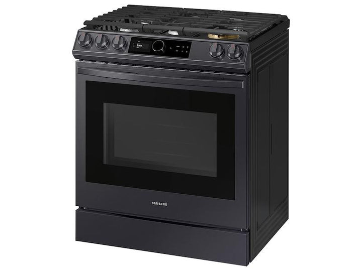 SAMSUNG NX60T8711SG 6.0 cu ft. Smart Slide-in Gas Range with Smart Dial & Air Fry in Black Stainless Steel