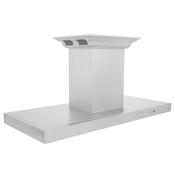 ZLINE KITCHEN AND BATH KE2ICRNBT30 Island Mount Range Hood in Stainless Steel with Built-in ZLINE CrownSound TM Bluetooth Speakers Size: 30 Inch