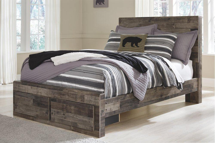 ASHLEY FURNITURE PKG003498 Full Panel Bed With 2 Storage Drawers With Mirrored Dresser, Chest and Nightstand