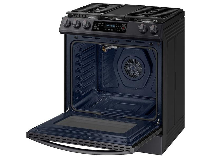 SAMSUNG NX60T8311SG 6.0 cu. ft. Smart Slide-in Gas Range with Convection in Black Stainless Steel