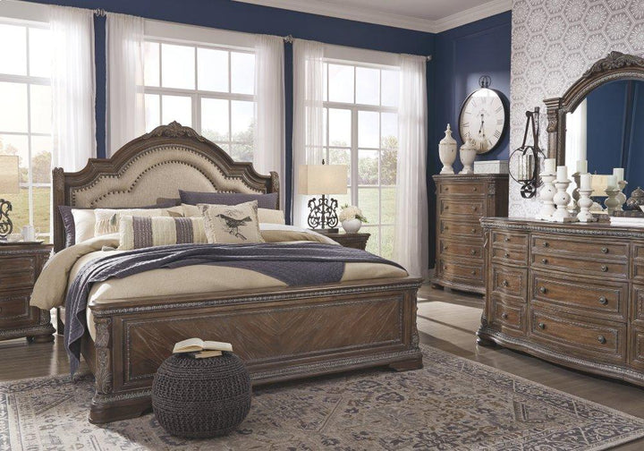 ASHLEY FURNITURE B803B4 Charmond King Upholstered Sleigh Bed