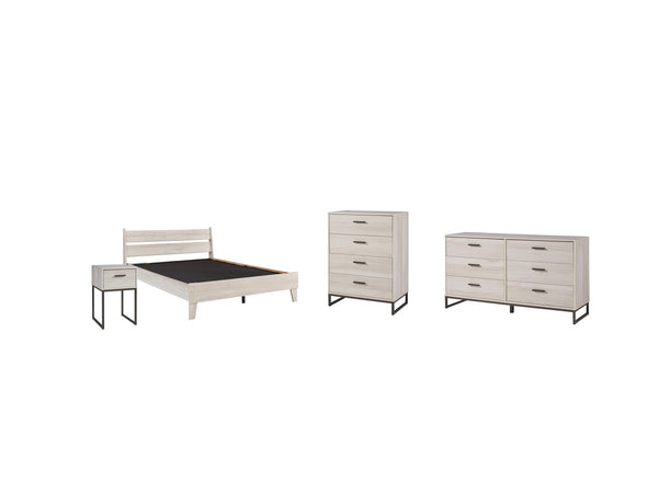 ASHLEY FURNITURE PKG009011 Queen Platform Bed With Dresser, Chest and Nightstand