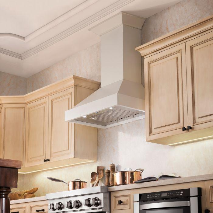 ZLINE KITCHEN AND BATH KBTT30 ZLINE 30" Ducted Wooden Wall Mount Range Hood in Cottage White