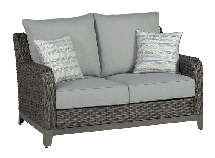 ASHLEY FURNITURE PKG014557 Outdoor Sofa and Loveseat With Coffee Table