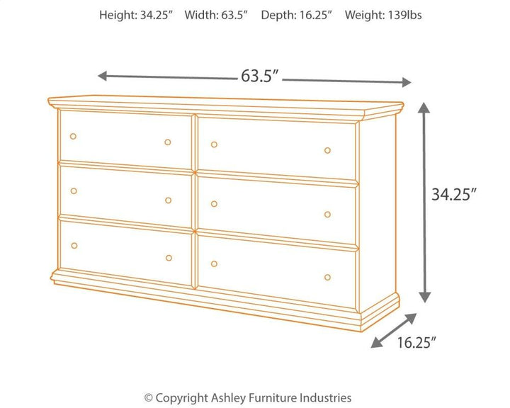 ASHLEY FURNITURE PKG002685 Full Panel Headboard With Dresser