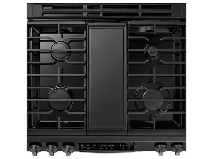 SAMSUNG NX60T8311SG 6.0 cu. ft. Smart Slide-in Gas Range with Convection in Black Stainless Steel