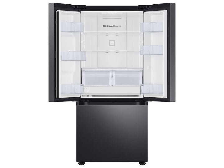 SAMSUNG RF22A4221SG 22 cu. ft. Smart 3-Door French Door Refrigerator with External Water Dispenser in Fingerprint Resistant Black Stainless Steel