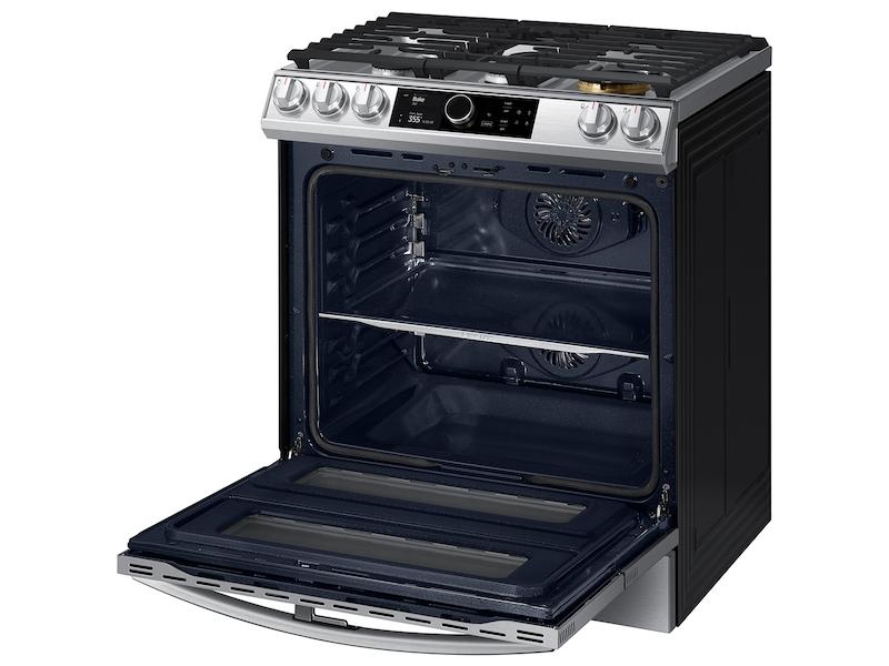 SAMSUNG NY63T8751SS 6.3 cu. ft. Flex Duo TM Front Control Slide-in Dual Fuel Range with Smart Dial, Air Fry, and Wi-Fi in Stainless Steel
