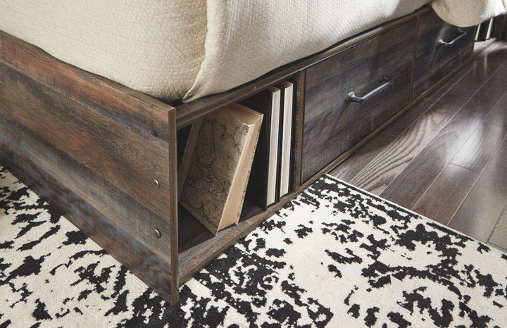 ASHLEY FURNITURE PKG003199 King Panel Bed With 2 Storage Drawers With Mirrored Dresser