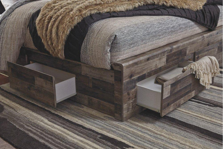 ASHLEY FURNITURE PKG003371 Queen Panel Bed With 6 Storage Drawers With Mirrored Dresser