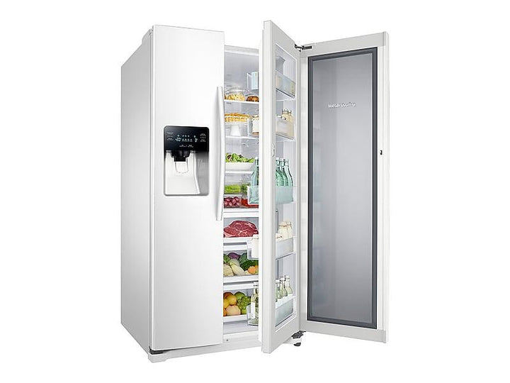 SAMSUNG RH25H5611WW 25 cu. ft. Food Showcase Side-by-Side Refrigerator with Metal Cooling in White