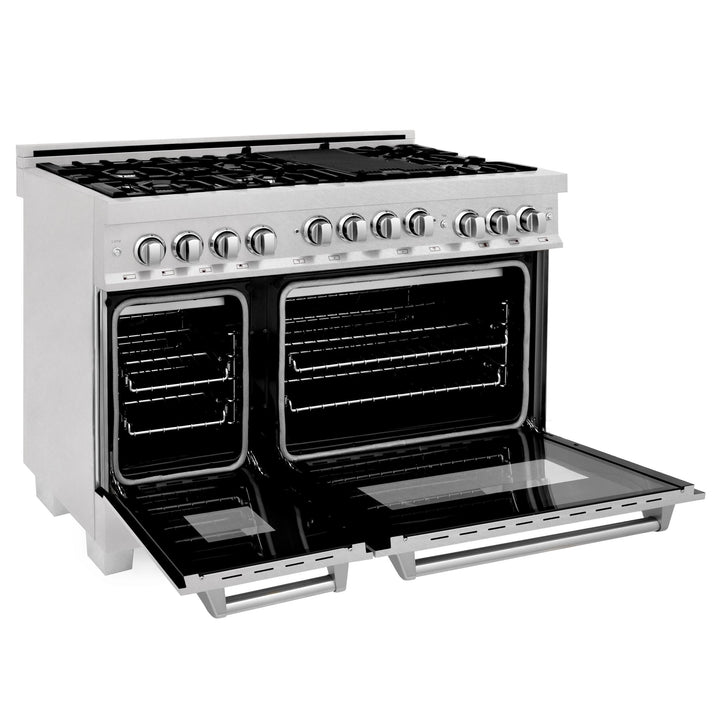 ZLINE KITCHEN AND BATH RGSSN48 ZLINE 48" 6.0 cu. ft. Range with Gas Stove and Gas Oven in ZLINE DuraSnow Stainless Steel R Color: Durasnow Stainless Steel