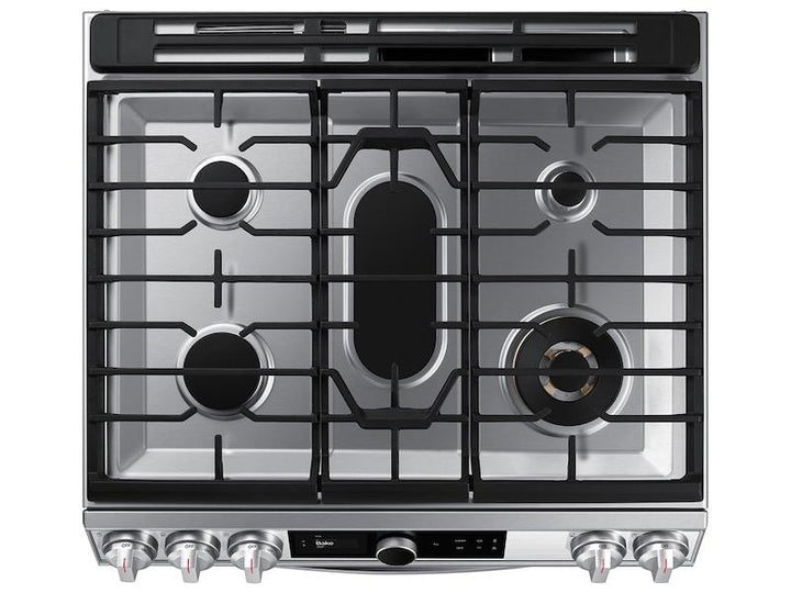 SAMSUNG NX60T8711SS 6.0 cu ft. Smart Slide-in Gas Range with Smart Dial & Air Fry in Stainless Steel