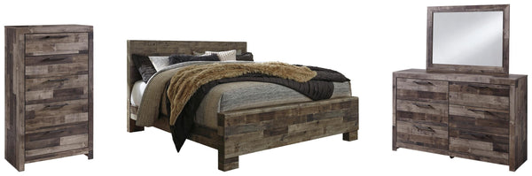 ASHLEY FURNITURE PKG003454 King Panel Bed With Mirrored Dresser and Chest
