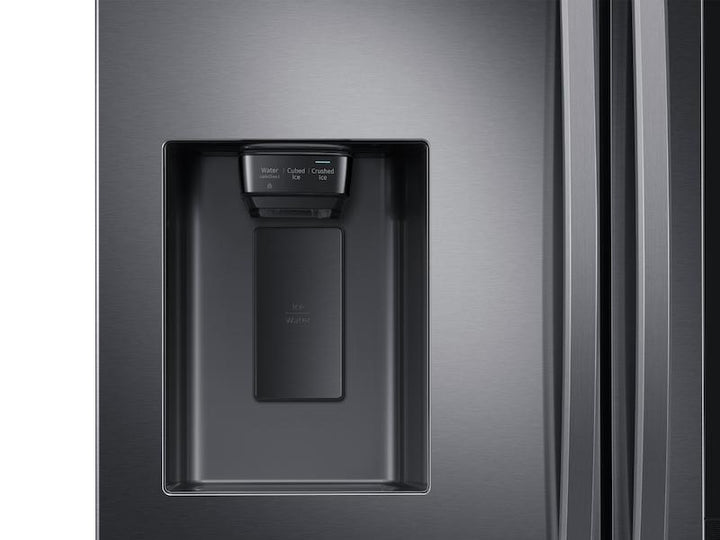 SAMSUNG RF27T5501SG 26.5 cu. ft. Large Capacity 3-Door French Door Refrigerator with Family Hub TM and External Water & Ice Dispenser in Black Stainless Steel