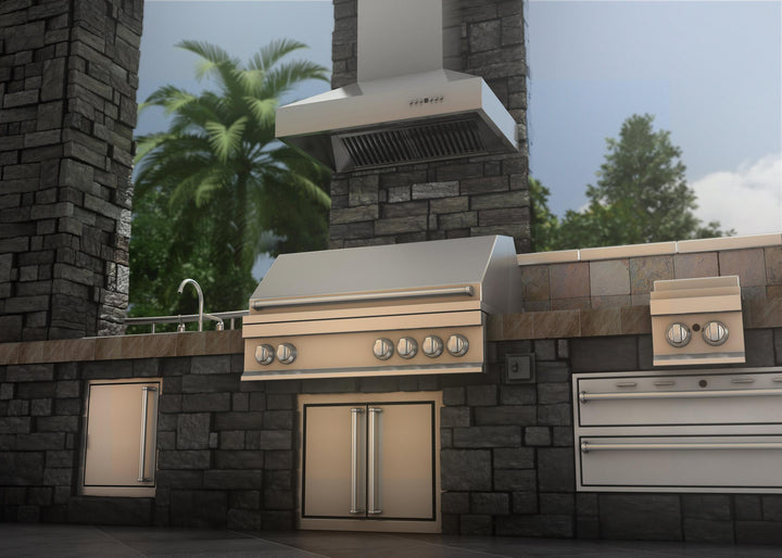 ZLINE KITCHEN AND BATH 69730436 ZLINE Ducted Wall Mount Range Hood in Outdoor Approved Stainless Steel Size: 36 Inch