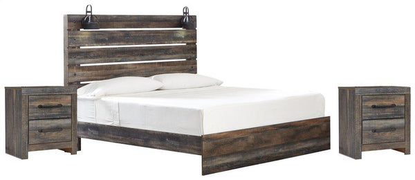 ASHLEY FURNITURE PKG000713 King Panel Bed With 2 Nightstands