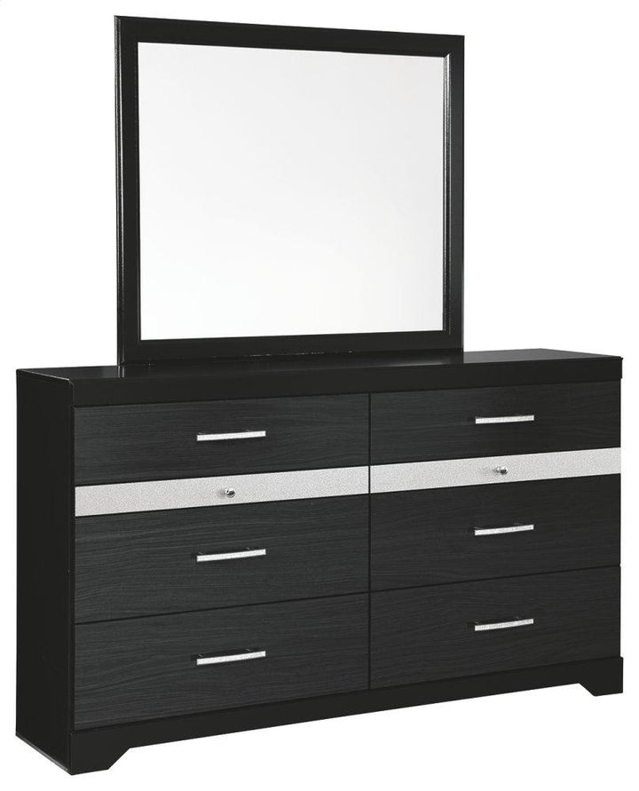 ASHLEY FURNITURE PKG007646 King Poster Bed With Mirrored Dresser, Chest and 2 Nightstands