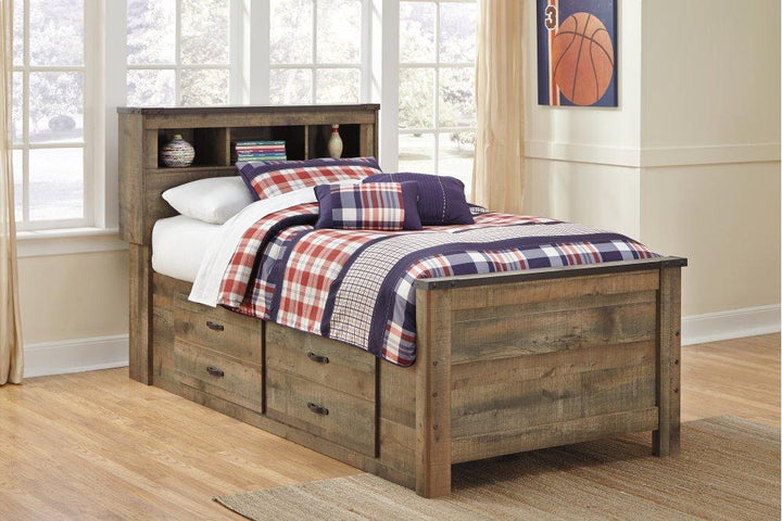 ASHLEY FURNITURE PKG000032 Twin Bookcase Bed With 2 Storage Drawers With Mirrored Dresser