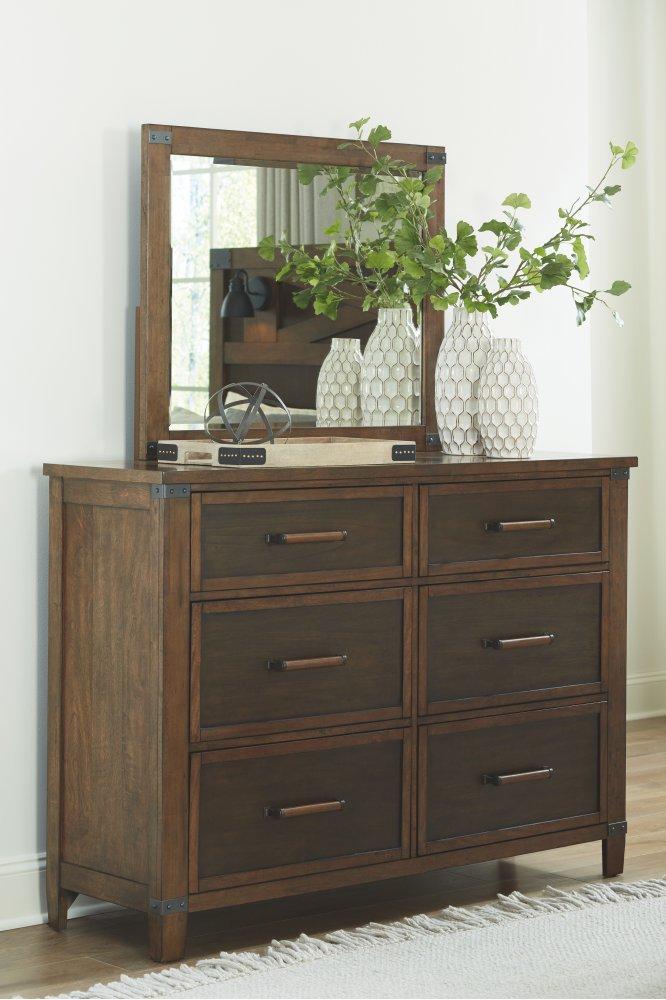 ASHLEY FURNITURE PKG008381 California King Panel Bed With Mirrored Dresser and 2 Nightstands