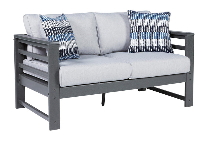 ASHLEY FURNITURE PKG013842 Outdoor Sofa, Loveseat and 2 Lounge Chairs With Coffee Table and 2 End Tables