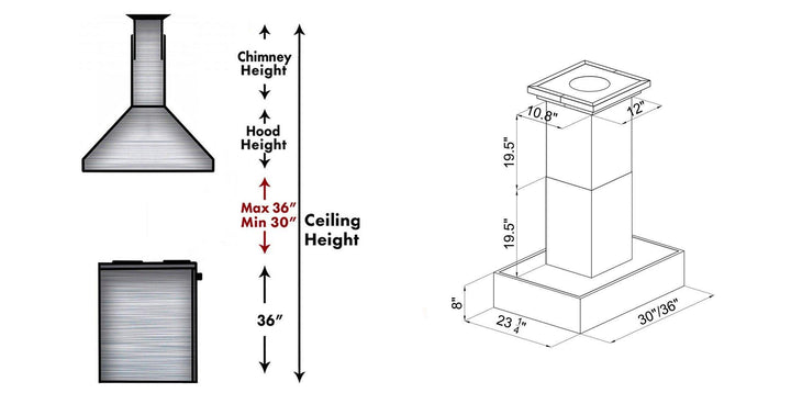 ZLINE KITCHEN AND BATH 681IWRD30 ZLINE Remote Blower Ducted Designer Series Wooden Island Mount Range Hood in Butcher Block Size: 30 Inch