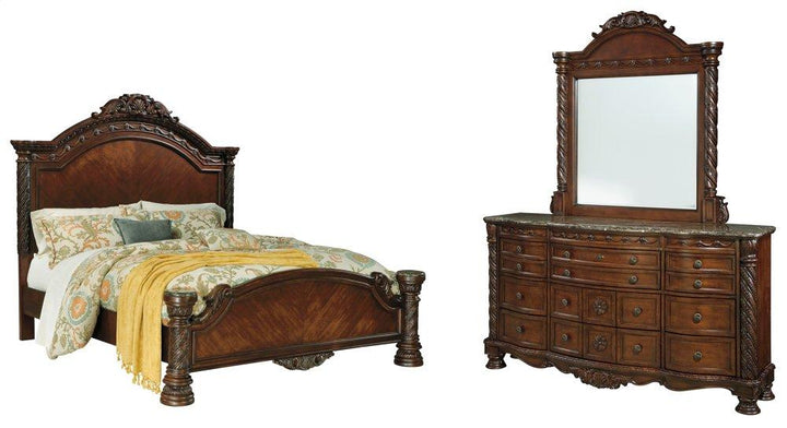 ASHLEY FURNITURE PKG005751 King Panel Bed With Mirrored Dresser