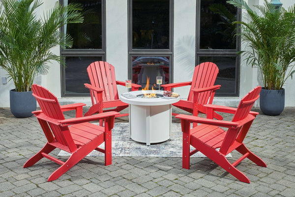 ASHLEY FURNITURE PKG014531 Outdoor Fire Pit Table and 4 Chairs