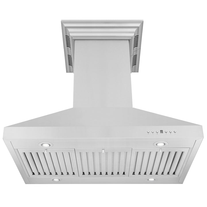 ZLINE KITCHEN AND BATH KL3ICRNBT30 Island Mount Range Hood in Stainless Steel with Built-in ZLINE CrownSound TM Bluetooth Speakers Size: 30 Inch