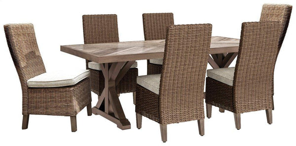 ASHLEY FURNITURE P791P1 Beachcroft Outdoor Dining Table With 6 Chairs