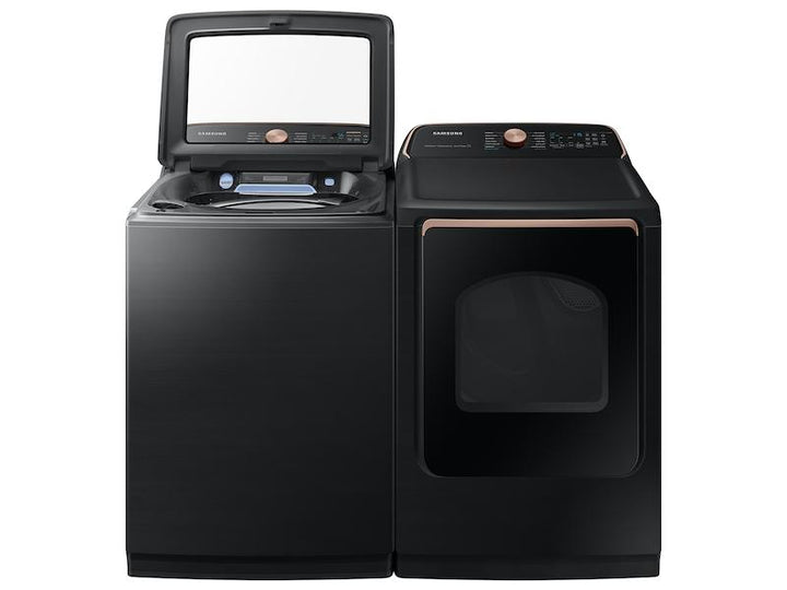 SAMSUNG DVG55A7700V 7.4 cu. ft. Smart Gas Dryer with Steam Sanitize+ in Brushed Black