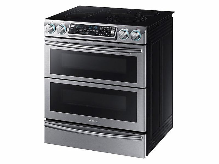 SAMSUNG NE58K9850WS 5.8 cu. ft. Slide-In Electric Range with Flex Duo TM & Dual Door in Stainless Steel