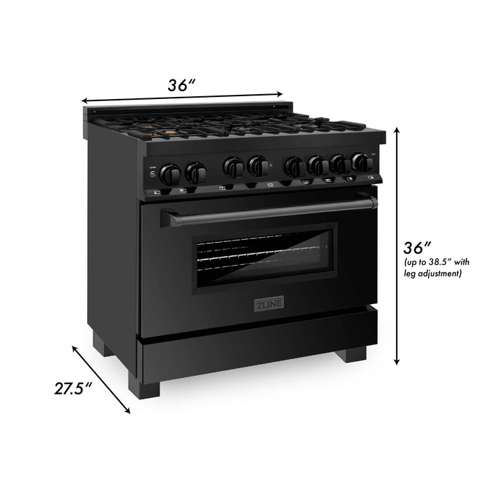 ZLINE KITCHEN AND BATH RGBBR30 ZLINE 30" 4.0 cu. ft. Range with Gas Stove and Gas Oven in Black Stainless Steel with Brass Burners