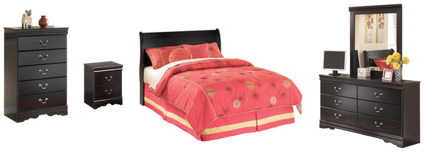 ASHLEY FURNITURE PKG002527 Full Sleigh Headboard With Mirrored Dresser, Chest and Nightstand