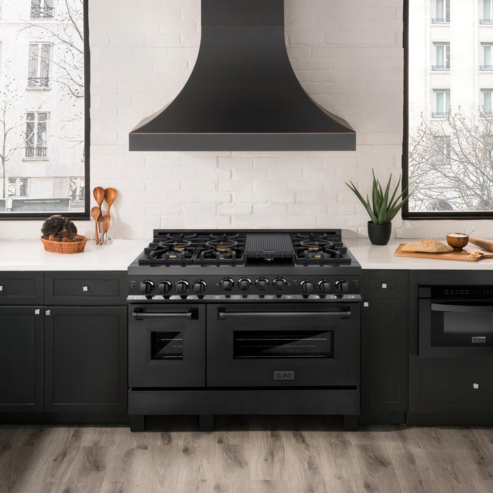 ZLINE KITCHEN AND BATH RGB36 ZLINE 36" Professional 4.6 cu. ft. Gas on Gas Range in Black Stainless Steel Color: Black Stainless Steel