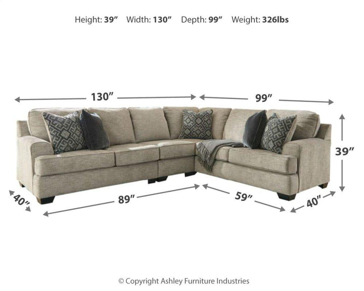 ASHLEY FURNITURE 56103S2 Bovarian 3-piece Sectional