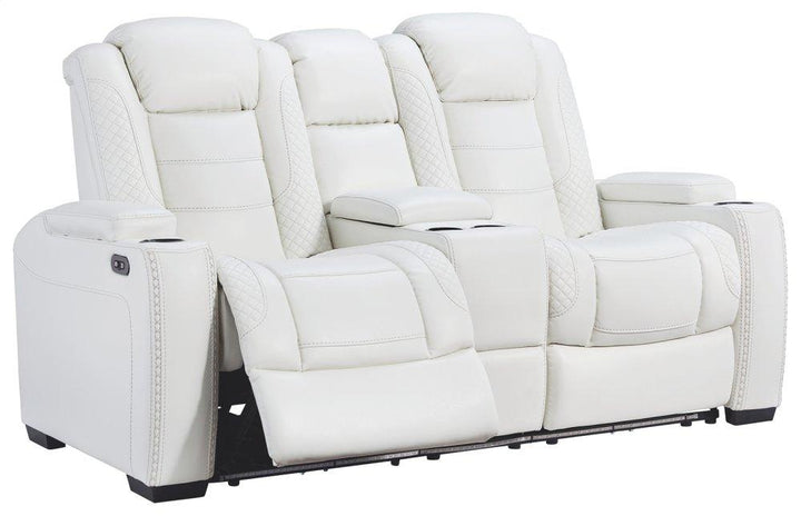 ASHLEY FURNITURE 37004U4 Party Time Power Reclining Sofa and Loveseat With Power Recliner