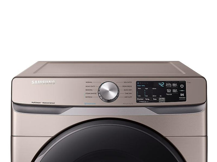 SAMSUNG DVE45R6100C 7.5 cu. ft. Electric Dryer with Steam Sanitize+ in Champagne