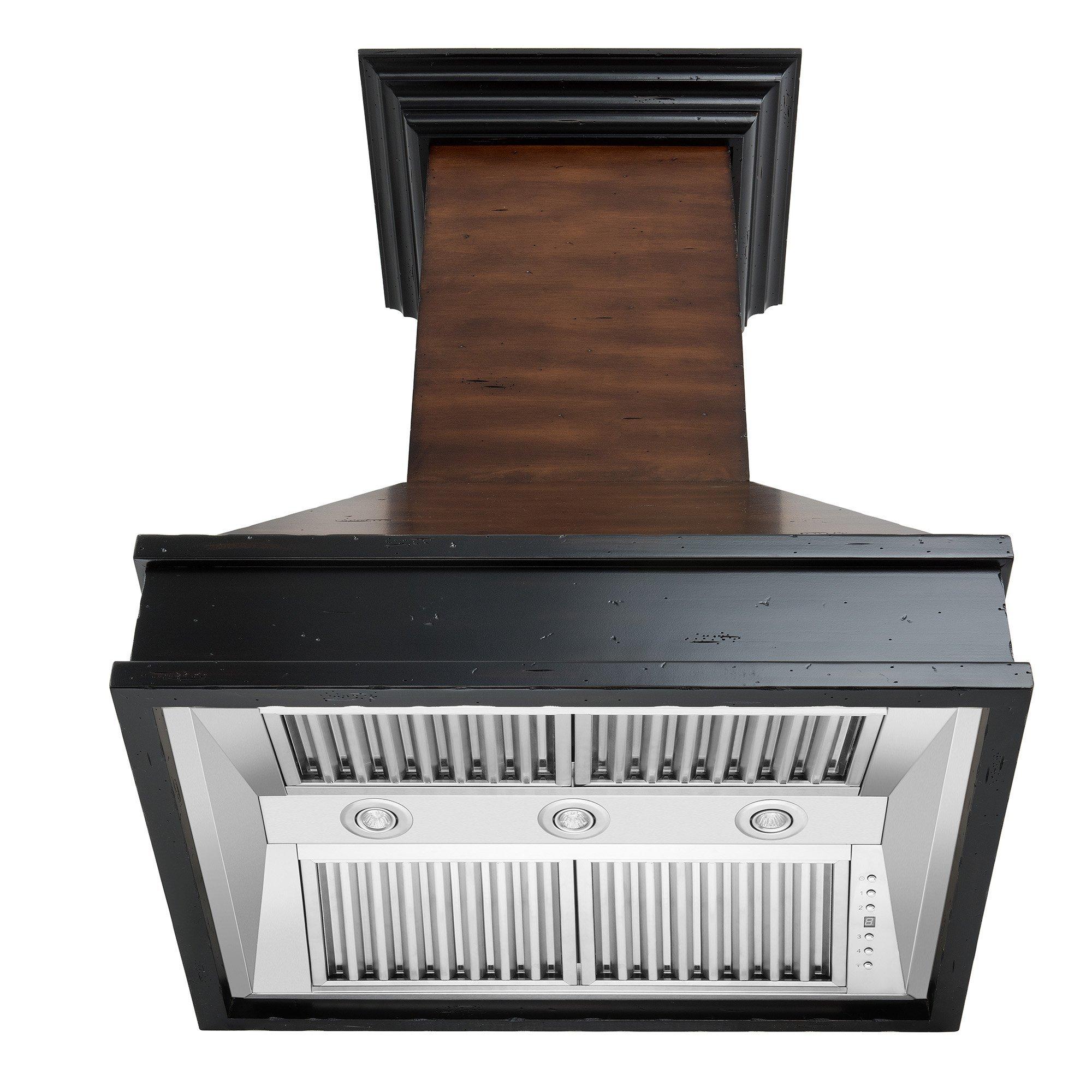 ZLINE KITCHEN AND BATH 329AHRD30 ZLINE Wooden Wall Mount Range Hood in Antigua and Hamilton - Includes Remote Motor Size: 30 Inch, CFM: 700